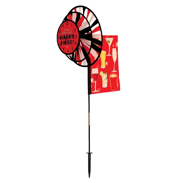 In the Breeze Happy Hour Dual Wheel Spinner with Garden Flag 2772