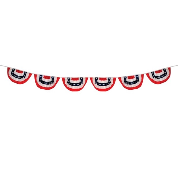 In the Breeze 6-Panel Patriotic Pleated Fan Bunting String 3680