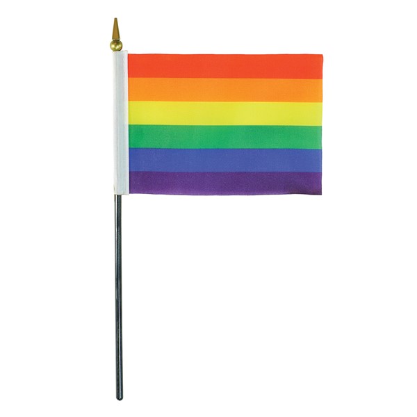 In the Breeze Printed Rainbow 4x6 Hand-Held Flag (12 PC) 3688