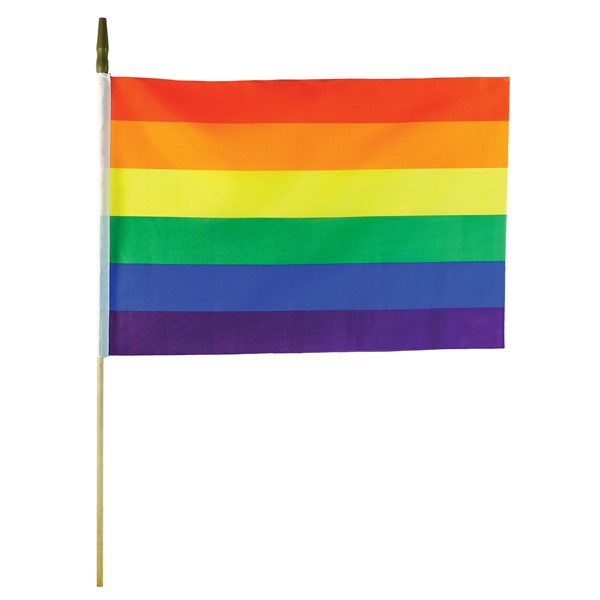 In the Breeze Printed Rainbow 12x18 Hand-Held Flag (12 PC) 3689