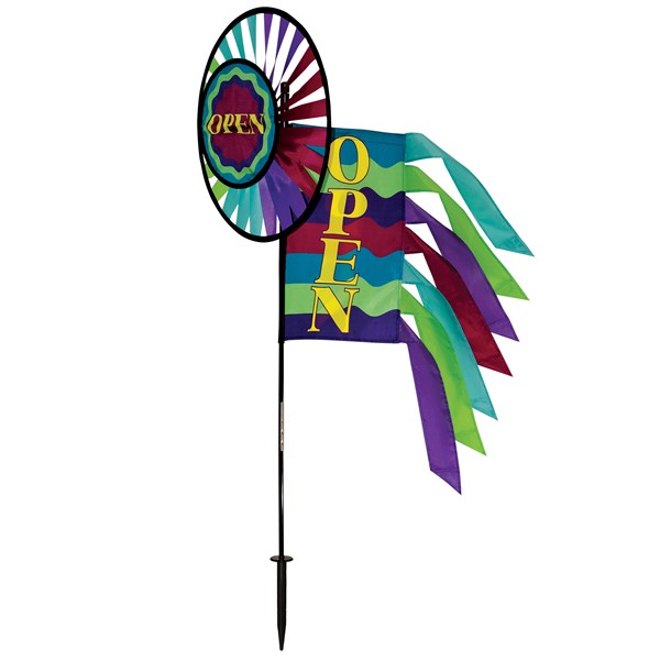 In the Breeze Open Spinner Wheel with Garden Flag & Tails 2746