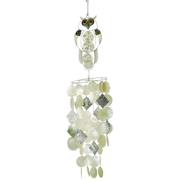 In the Breeze Owl Capiz Breeze Wind Chime 7015