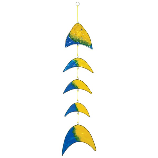 In the Breeze Yellow & Blue Resin Fish Mobile 7022