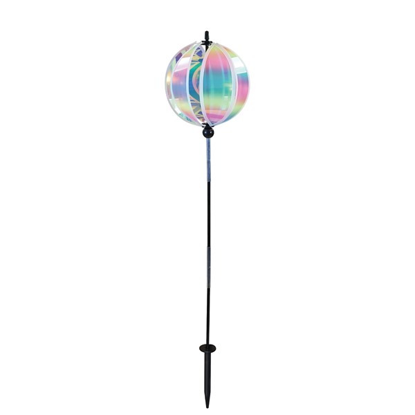 In the Breeze 8.5" Striped Iridescent Gazing Ball Spinner 2636