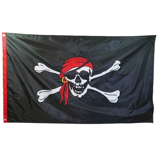 In the Breeze Jolly Roger Embroidered 3x5 Double Sided Grommet Flag 3712