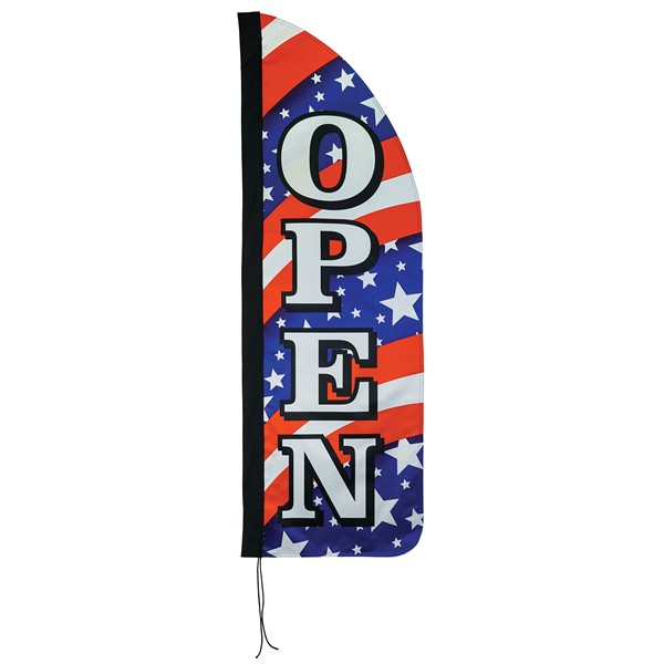 In the Breeze 4' Heavy Duty Open Stars & Stripes Double Sided Feather Banner 4550