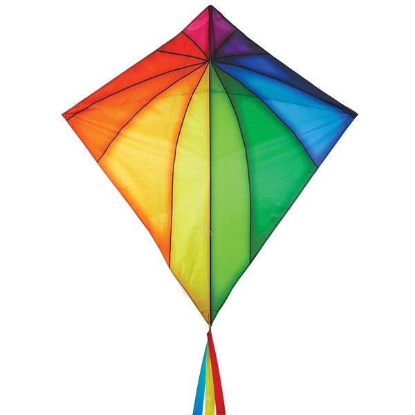 In the Breeze Rainbow Stained Glass 46" Diamond Kite 3506