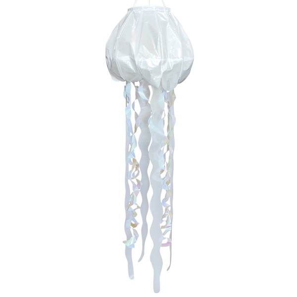 In the Breeze 50-inch White Iridescent Jellyfish 3D Windsock 5260