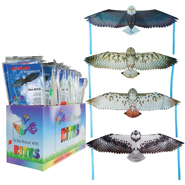 In the Breeze 40" Bitty Birds of Prey Kite POP Display, 24-PC 3520
