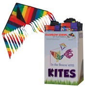 Rainbow Stripe 32" Flutterfly Delta Kite 24 PC POP Display