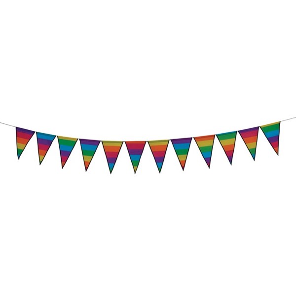 View Rainbow Stripe Festive Pennant String