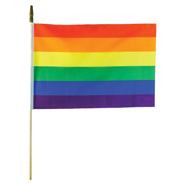 View Printed Rainbow 12x18 Hand-Held Flag