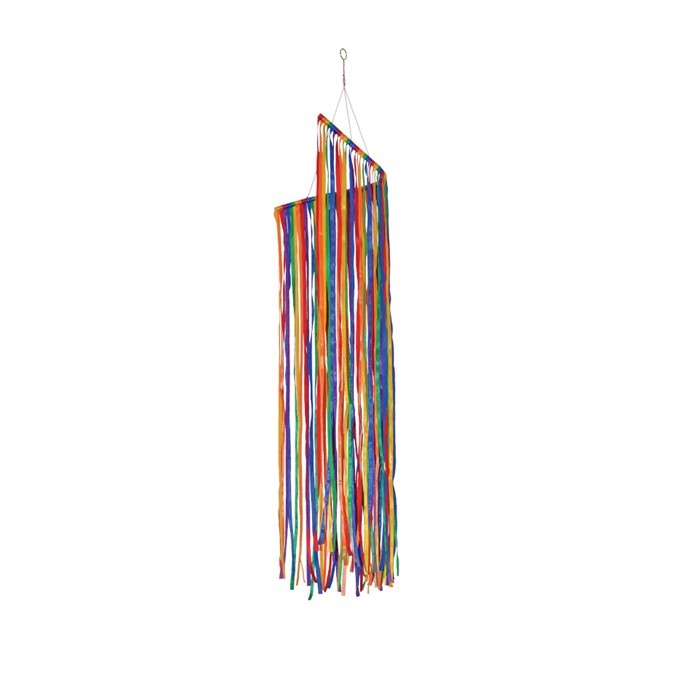 Rainbow Ribbon Spinning Windsock In the Breeze